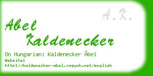 abel kaldenecker business card