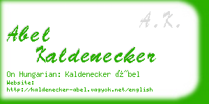 abel kaldenecker business card